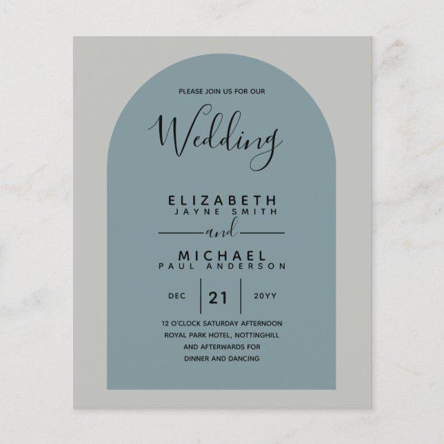 Prospectus 11,4 Cm X 14,2 Cm BUDGET Bilingue Espagnol Anglais Boda Mariage (Devant)