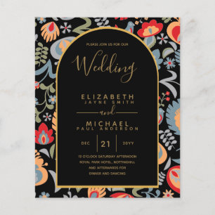 Prospectus 11,4 Cm X 14,2 Cm BUDGET Bilingue Espagnol Anglais Boda Mariage