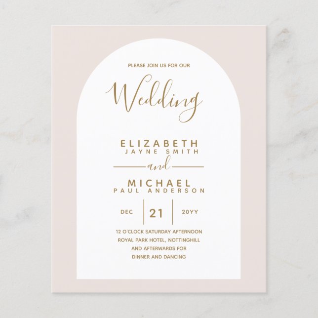 Prospectus 11,4 Cm X 14,2 Cm BUDGET Bilingue Espagnol Anglais Mariage (Devant)