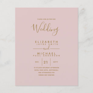 Prospectus 11,4 Cm X 14,2 Cm Budget Bilingue Espagnol BODA Anglais Mariage