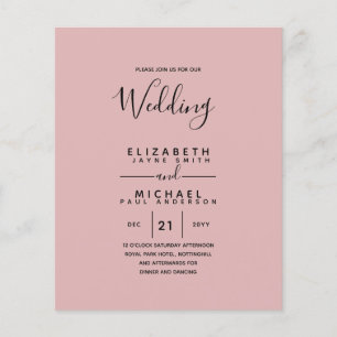 Prospectus 11,4 Cm X 14,2 Cm Budget Bilingue Espagnol BODA Anglais Mariage
