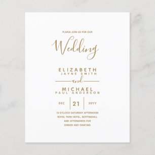 Prospectus 11,4 Cm X 14,2 Cm Budget Bilingue Espagnol BODA Anglais Mariage