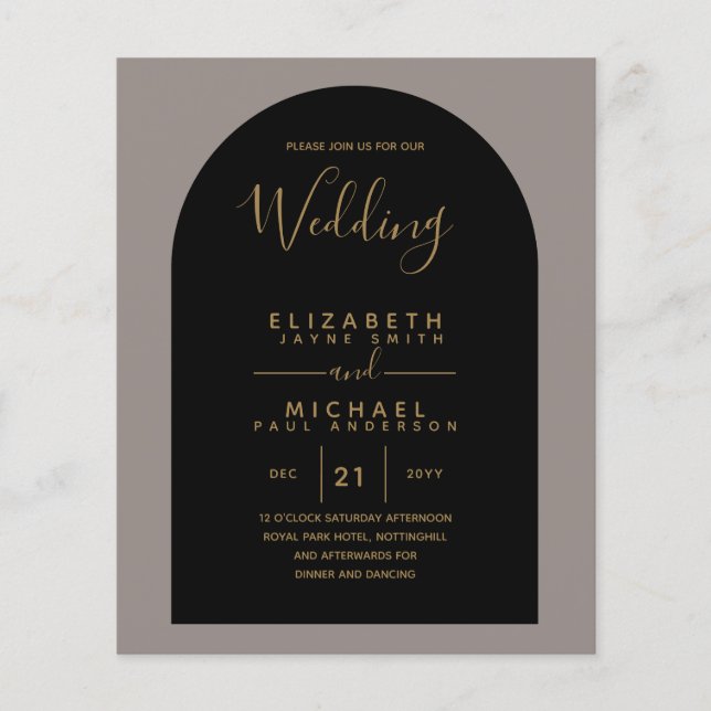 Prospectus 11,4 Cm X 14,2 Cm BUDGET Bilingue Espagnol Boda Anglais Mariage (Devant)