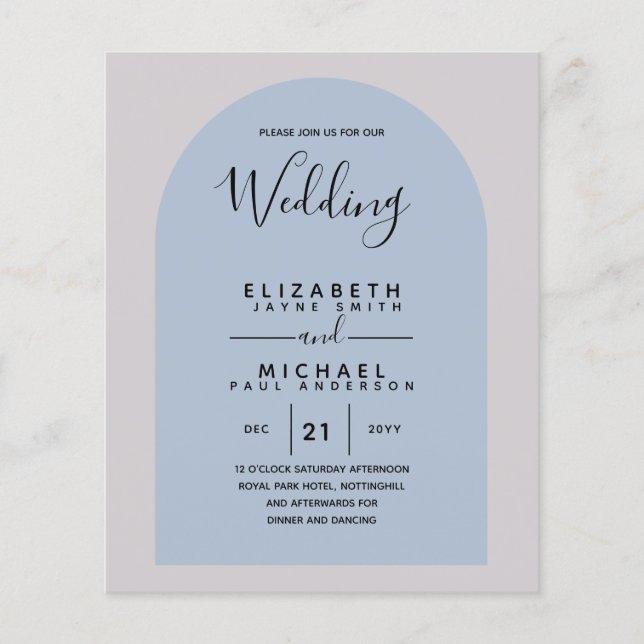Prospectus 11,4 Cm X 14,2 Cm BUDGET Bilingue Espagnol Boda Anglais Mariage (Devant)