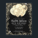 Prospectus 11,4 Cm X 14,2 Cm Budget Black Gold Glam Parties scintillant Balloon<br><div class="desc">Parties scintillant Noire Glam moderne Sparkle Balloon Élégant élégant Invitation Anniversaire</div>