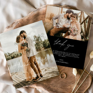 Prospectus 11,4 Cm X 14,2 Cm Budget Black Mariage 2 Photos Merci Cartes