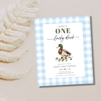 Budget Blue One Lucky Duck Boy 1er anniversaire In