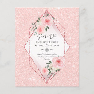 Prospectus 11,4 Cm X 14,2 Cm BUDGET Blush Rose Roses All-in-1 Mariage Date de s