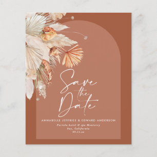 Prospectus 11,4 Cm X 14,2 Cm budget bohème terre cuite pampas herbe mariage