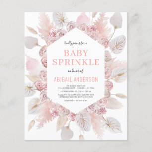 Prospectus 11,4 Cm X 14,2 Cm Budget Boho Baby Sprinkt Blush Pink Invitation