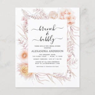 Prospectus 11,4 Cm X 14,2 Cm Budget Boho Brunch et Fête des mariées Bubbly