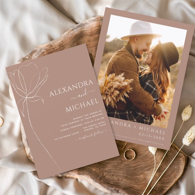 Prospectus 11,4 Cm X 14,2 Cm Budget Boho Floral Wedding Invitations (Créateur téléchargé)