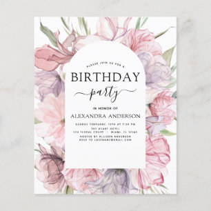 Prospectus 11,4 Cm X 14,2 Cm Budget Boho Purple N'Importe Quel Âge Anniversaire