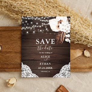 Prospectus 11,4 Cm X 14,2 Cm Budget Boho Séché Palm Congé Mariage Enregistrer L