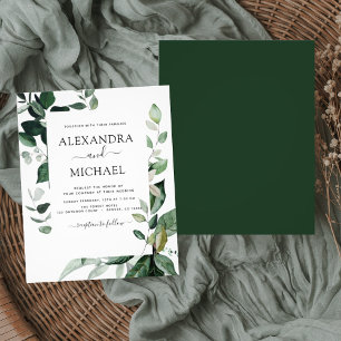 Prospectus 11,4 Cm X 14,2 Cm Budget Botanique Faire-part de mariage de verdure