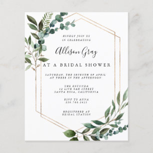 Prospectus 11,4 Cm X 14,2 Cm Budget Bridal Shower Invitation Flyer