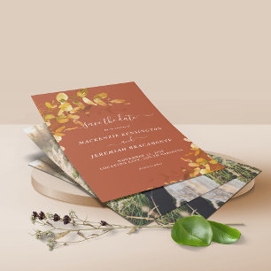 Prospectus 11,4 Cm X 14,2 Cm Budget Burnt Orange Botanical Photo Enregistrer la