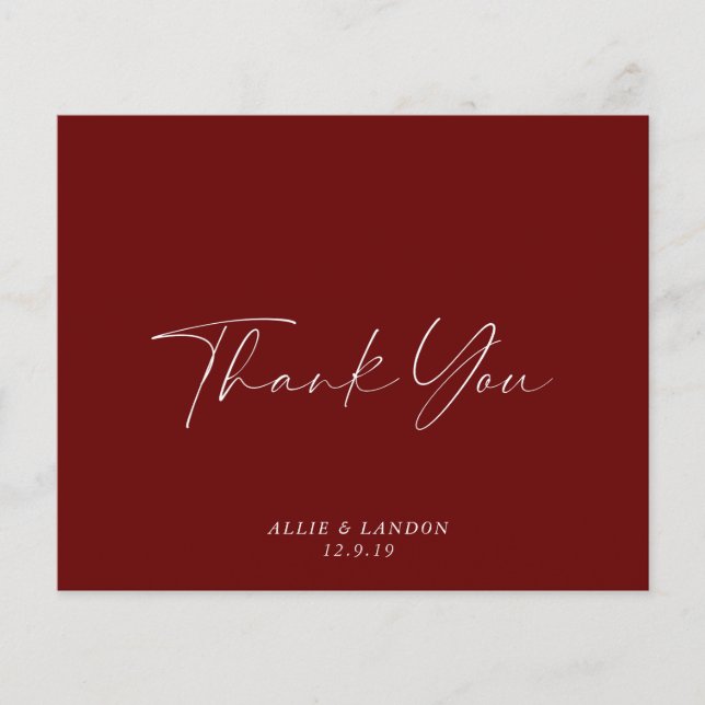 Prospectus 11,4 Cm X 14,2 Cm BUDGET Carte de remerciements Bourgogne (Devant)