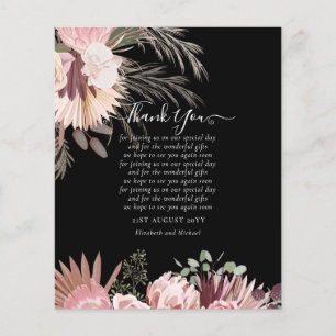 Prospectus 11,4 Cm X 14,2 Cm BUDGET Carte de remerciements photo Pampas Mariage