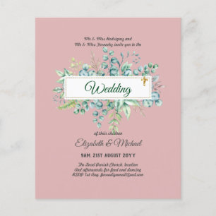 Prospectus 11,4 Cm X 14,2 Cm Budget CATHOLIQUE MARIAGE chrétien INVITATIONS ver