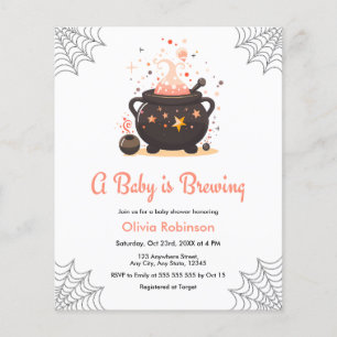 Prospectus 11,4 Cm X 14,2 Cm Budget Cauldron Halloween Baby shower Invitation