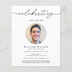 Prospectus 11,4 Cm X 14,2 Cm Budget Célébration de la vie Invitation commémorat