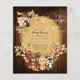 Prospectus 11,4 Cm X 14,2 Cm BUDGET C'est un Baby shower d'animaux en bois