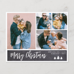 Prospectus 11,4 Cm X 14,2 Cm Budget Chalkboard Collage Snowy Christmas Holiday