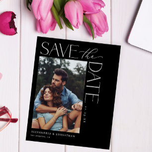 Prospectus 11,4 Cm X 14,2 Cm Budget Chic Design Photo Enregistrer la date 2 Bla