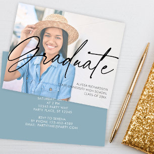 Prospectus 11,4 Cm X 14,2 Cm Budget Chic Script H Photo Graduation Party