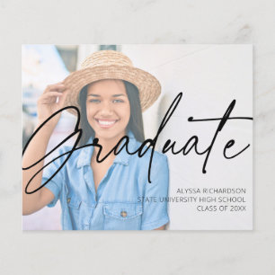 Prospectus 11,4 Cm X 14,2 Cm Budget Chic Script H Photo Graduation Party Black