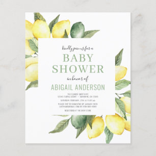 Prospectus 11,4 Cm X 14,2 Cm Budget Citrus Citrus Baby shower moderne Invitatio