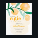 Prospectus 11,4 Cm X 14,2 Cm Budget Citrus Orange Little Cutie Baby shower<br><div class="desc">Budget Aquarelle Citrus Orange Little Cutie Baby shower Invitation</div>