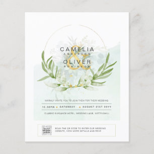 Prospectus 11,4 Cm X 14,2 Cm BUDGET CODE DE PHOTOGRAPHIE Faire-part de mariage