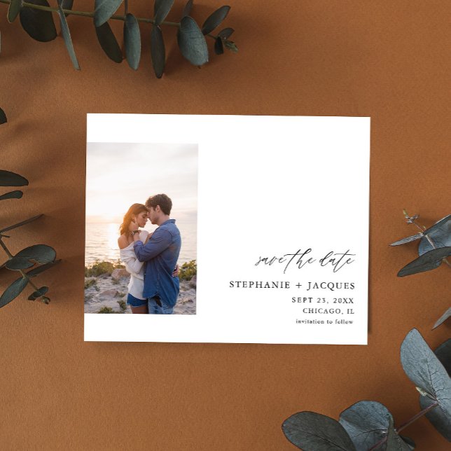 Prospectus 11,4 Cm X 14,2 Cm Budget Côté V Photo Moderne Enregistrer la date (Créateur téléchargé)