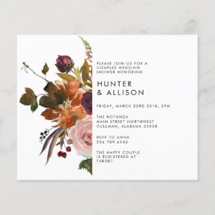 Prospectus 11,4 Cm X 14,2 Cm Budget Couples d'automne Invitation de douche