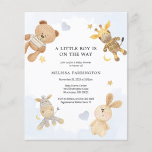 Prospectus 11,4 Cm X 14,2 Cm Budget Cudly Jouets Cute Baby shower Invitation