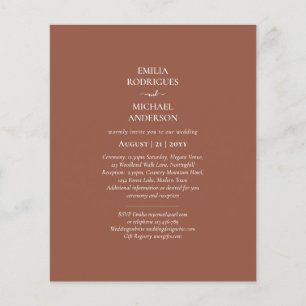 Prospectus 11,4 Cm X 14,2 Cm BUDGET Dark Terracotta Monochrome Wedding