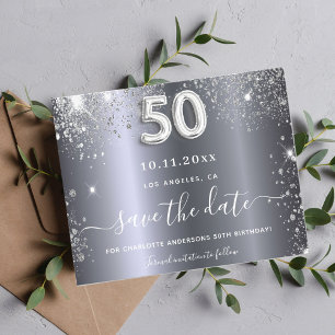 Prospectus 11,4 Cm X 14,2 Cm Budget de la parties scintillant argent 50e annive