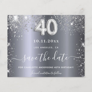 Prospectus 11,4 Cm X 14,2 Cm Budget de la parties scintillant argent de 40e ann