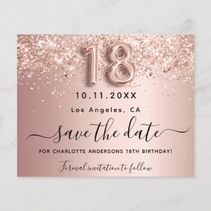 Prospectus 11,4 Cm X 14,2 Cm Budget de la parties scintillant rose de 18e anniv
