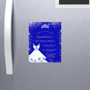 Prospectus 11,4 Cm X 14,2 Cm Budget de la robe royale bleu argent Quinceanera