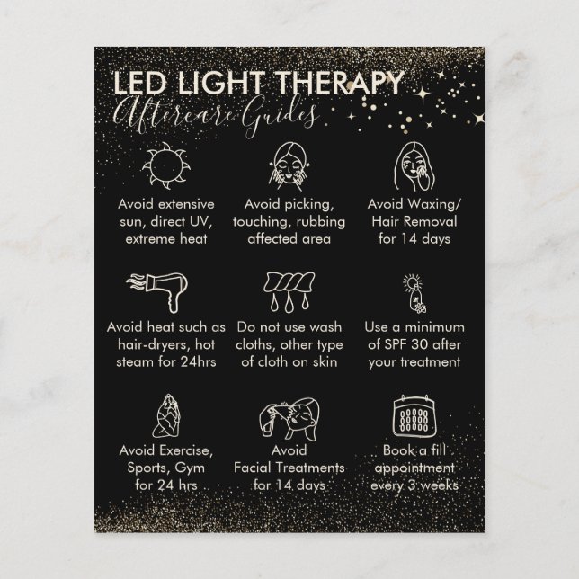 Prospectus 11,4 Cm X 14,2 Cm Budget de soins après thérapie par lumière LED Gol (Dos)