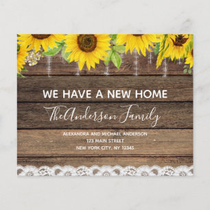 Prospectus 11,4 Cm X 14,2 Cm Budget Déplacement Faire-part Tournesol rustique B