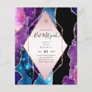 Prospectus 11,4 Cm X 14,2 Cm BUDGET DES Invitations BAT MITZVAH DE PARTIES SCIN