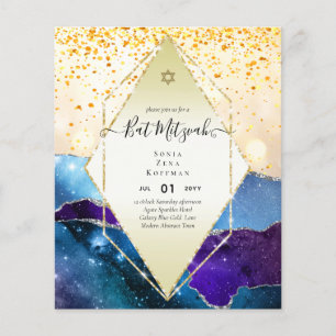 Prospectus 11,4 Cm X 14,2 Cm BUDGET DES Invitations BAT MITZVAH DE PARTIES SCIN