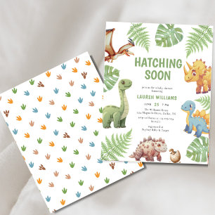 Prospectus 11,4 Cm X 14,2 Cm Budget Dinosaur Hatching Bientôt Baby showers Invi