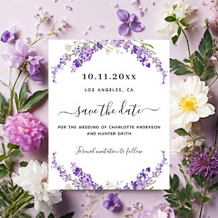 Prospectus 11,4 Cm X 14,2 Cm Budget du mariage des floraux de lavande enregistr