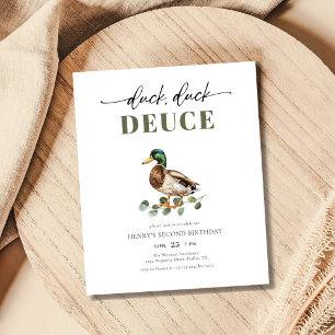 Prospectus 11,4 Cm X 14,2 Cm Budget Duck Duck Deuce Boy Invitation du 2e annive