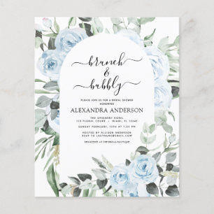 Prospectus 11,4 Cm X 14,2 Cm Budget Dusty Blue Brunch & Bubbly Fête des mariées